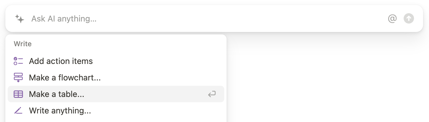 notion ai table