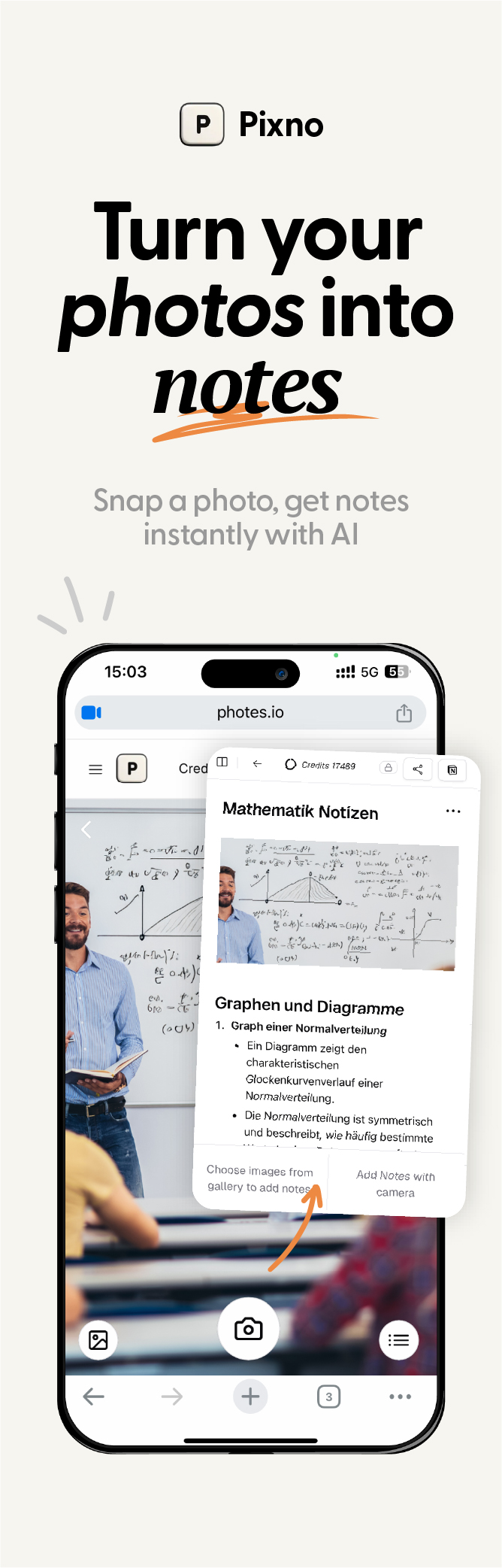 pixno - AI image to text notes app